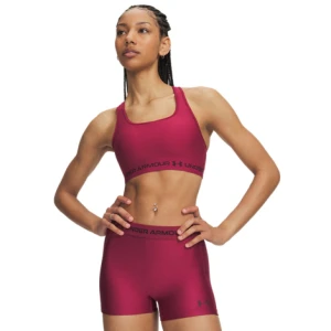 Biustonosz treningowy Under Armour Crossback Mid Bra - burgundowy