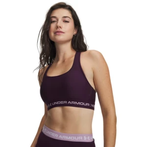 Biustonosz treningowy Under Armour Crossback Mid Bra - fioletowy