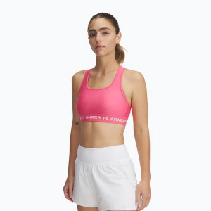 Biustonosz treningowy Under Armour Crossback Mid super pink/white