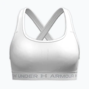 Biustonosz treningowy Under Armour Crossback Mid white / white / halo gray