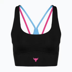 Biustonosz treningowy Under Armour Project Rock LG Grind Sportlette black/viral blue/astro pink