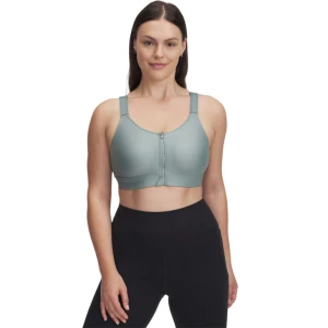 Biustonosz treningowy Under Armour UA Infinity High Zip 2.0 Bra - zielony
