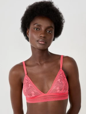 Biustonosz trójkątny bez fiszbin z koronki Etam