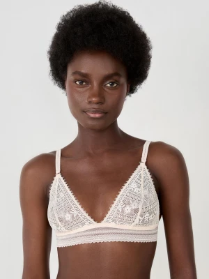 Biustonosz trójkątny bez fiszbin z koronki Etam