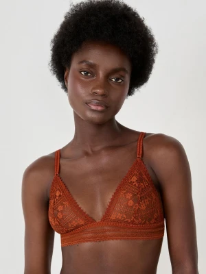 Biustonosz trójkątny bez fiszbin z koronki Etam