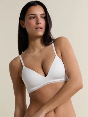 Biustonosz trójkątny bez fiszbin z koronkowymi detalami Etam