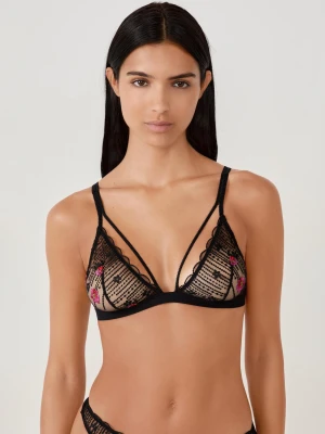 Biustonosz trójkątny z haftem Etam