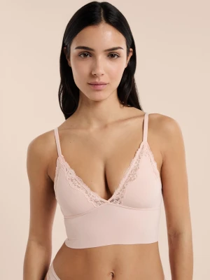 Biustonosz trójkątny z mikrofibry i koronki Etam