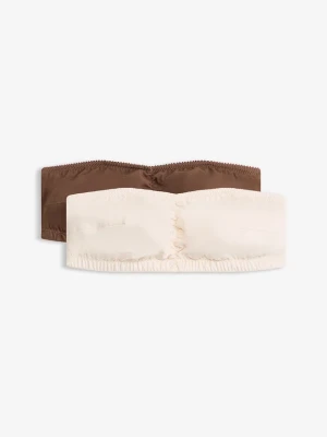 Biustonosz typu bandeau z bawełny organicznej (2 szt.) BonPrix beżowy