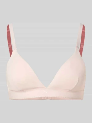 Biustonosz typu bralette w trójkątnym kształcie z regulowanymi ramiączkami Puma Jasnoróżowy
