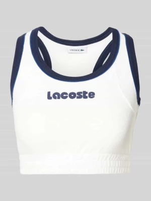 Biustonosz typu bralette z wyhaftowanym logo model ‘Contrast Embroidered’ Lacoste Sport