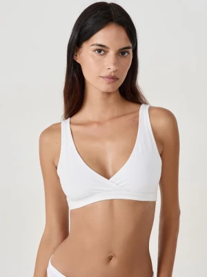 Biustonosz z elastycznej bawełny z dekoltem kopertowym bez fiszbin Etam