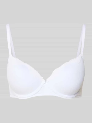 Biustonosz z fiszbinami z mieszanki bawełny z koronką Schiesser