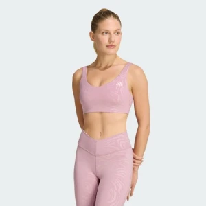 Biustonosz z grafiką i lekkim wsparciem All Me Essentials Adidas Magic Mauve