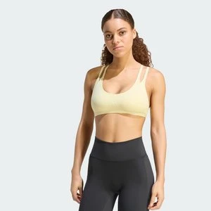 Biustonosz z lekkim wsparciem do ćwiczeń Optimé z paskami z tyłu Adidas Dual Yellow
