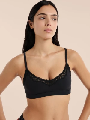 Biustonosz z mikrofibry i koronki Etam