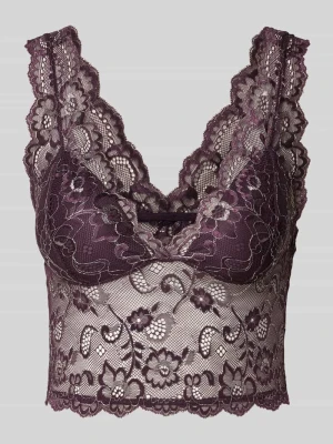 biustonosz z obszyciem koronką model 'CHLOE' Only Śliwkowy