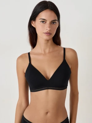 Biustonosz z organicznej bawełny bez fiszbin z cienkimi poduszeczkami Etam