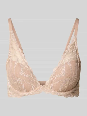 Biustonosz z półprzezroczystego materiału z zapięciem na haftkę Calvin Klein Underwear