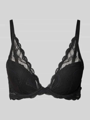 Biustonosz z półprzezroczystego materiału z zapięciem na haftkę Calvin Klein Underwear