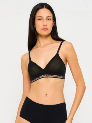 Biustonosz z trójkątną miseczką Armani Exchange czarny
