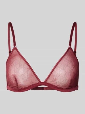 Biustonosz z wycięciem z siateczki Calvin Klein Bordowy