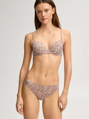 Biustonosz z wyściełanymi miseczkami Sensation w kolorze brązowo-beżowym w panterkę Joop