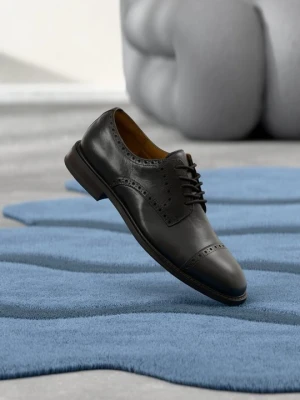 Biznesowe buty sznurowane Aldo ciemnobrązowy