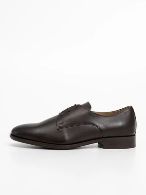 Biznesowe buty sznurowane Boss ciemnobrązowy