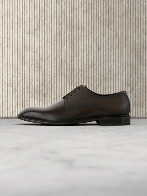 Biznesowe buty sznurowane Boss ciemnobrązowy