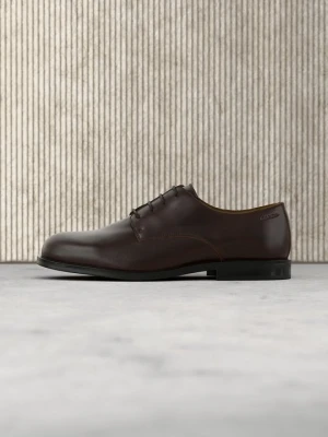 Biznesowe buty sznurowane Calvin Klein ciemnobrązowy