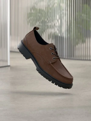 Biznesowe buty sznurowane Pier One By Zalando ciemnobrązowy