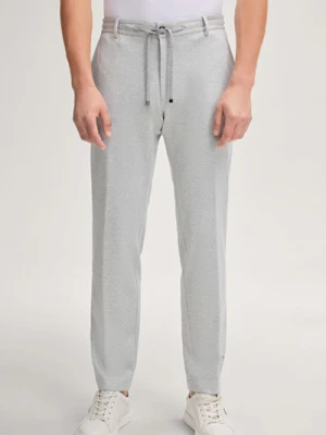 Biznesowe spodnie dresowe Sake z dżerseju w kolorze jasnoszarym z efektem melanżu Joop
