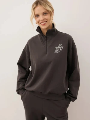 Bizuu bluza TANSY damska kolor brązowy z aplikacją TANSY BRĄZOWY