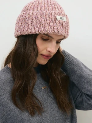 BIZUU czapka beanie damska z dodatkiem wełny BALBI różowy