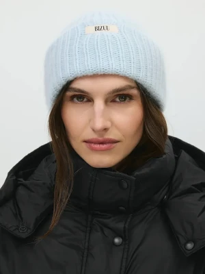 BIZUU czapka beanie damska z wełną BALBI niebieski