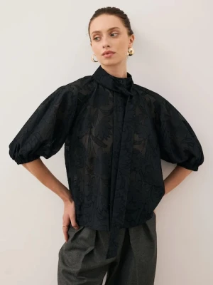 Bizuu koszula AZALEA damskie kolor czarny regular ze stójką AZALEA CZARNY