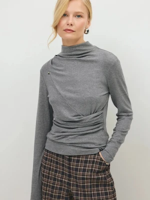 BIZUU longsleeve damski z wiskozą LOMEA szary