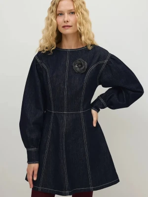 BIZUU sukienka jeansowa ASTI JEANS granatowy
