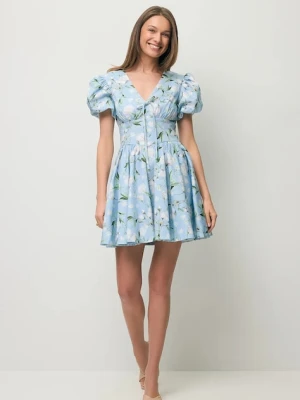 BIZUU sukienka rozkloszowana bawełniana EVIANNE