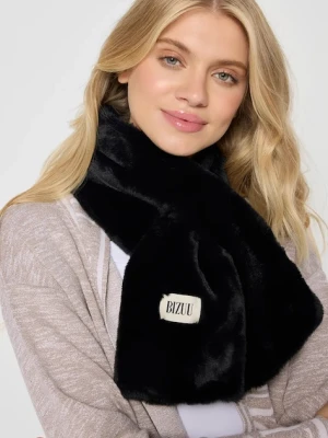Bizuu szalik FLUFFY damski kolor czarny gładki FLUFFY CZARNY