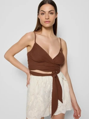 Bizuu szorty NILDA damskie kolor beżowy high waist NILDA KREMOWY