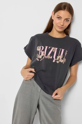 Bizuu t-shirt bawełniany OVERA damski kolor szary OVERA_SZARY_AW24