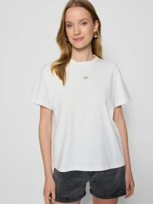 Bizuu t-shirt bawełniany TISHALLE damski kolor biały TISHALLE KREMOWY