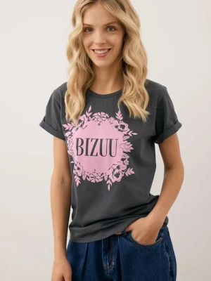 Bizuu t-shirt IOLA damski kolor szary IOLA GRAFITOWY