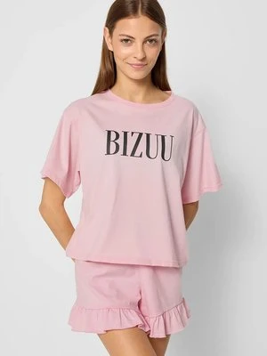 Bizuu t-shirt piżamowy bawełniany ALEX kolor różowy bawełniana PIŻAMA GÓRA ALEX_RÓŻOWY_AW24