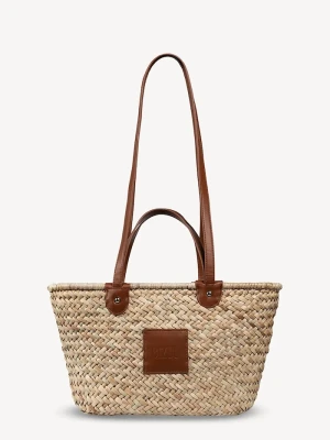 BIZUU torebka shopper damska pleciona beżowy