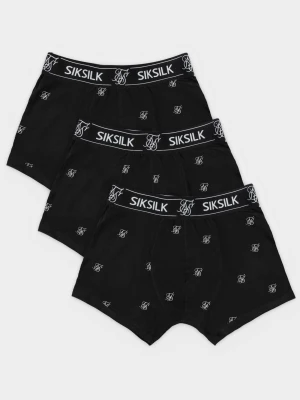 Black Black 3pk Logo Siksilk Męski logo