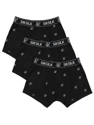 Black Black 3pk Logo Siksilk Męski logo