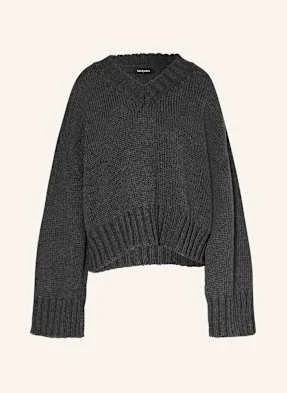 Black Palms Sweter Vee grau